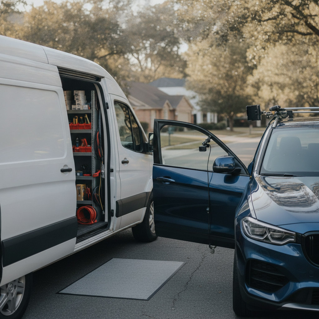 Mobile Car Accessory Installation- NO TEXT AND NO PEOPLE